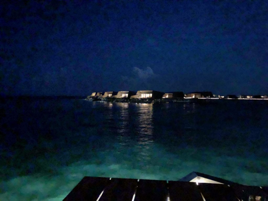 st regis maldives at night