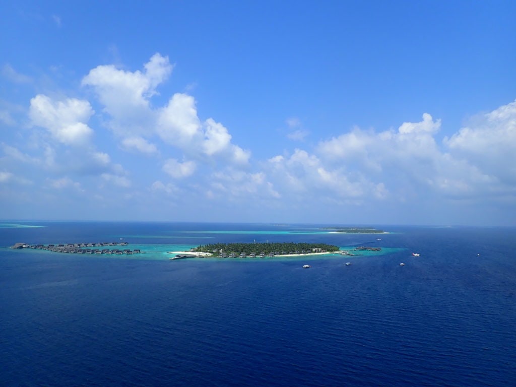 St. Regis Maldives, parasailing view 