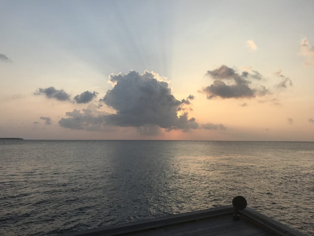 view from Whale Bar, St. Regis Maldives