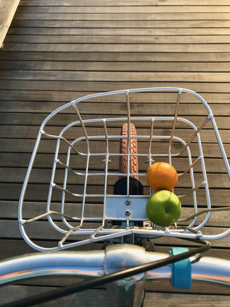 bike basket with fruit, St. Regis Maldives bike