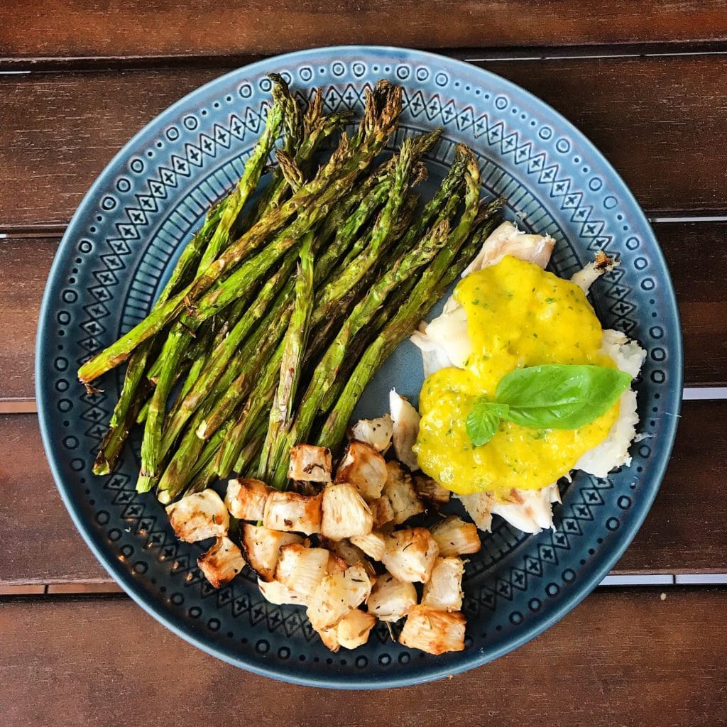 mango basil coconut sauce, breakfast