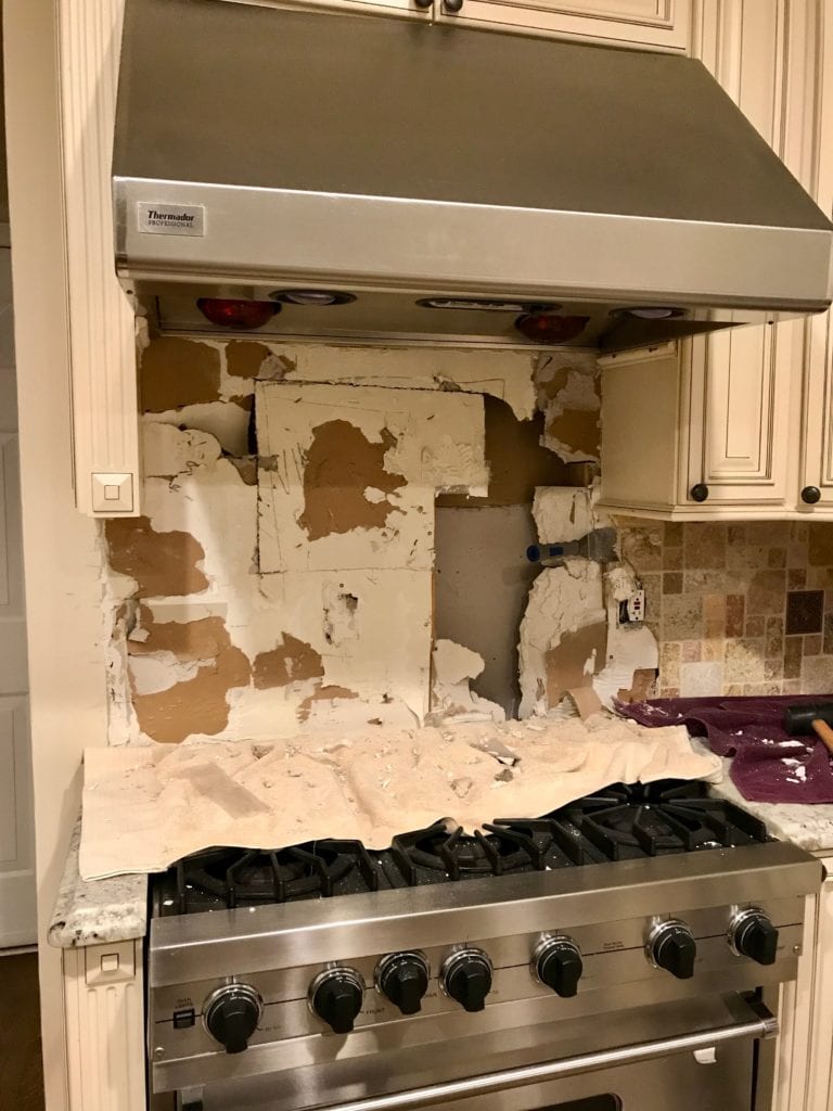 Challenges of removing backsplash