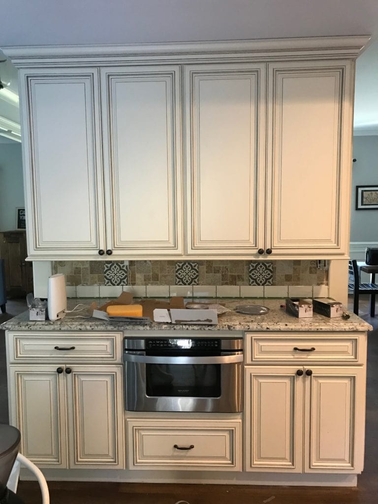 DIY kitchen backsplash, tiling over existing backsplash