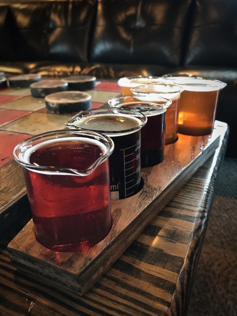 beer flight at Beer Lab