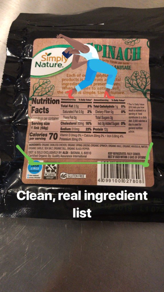 ALDI chicken sausage ingredients