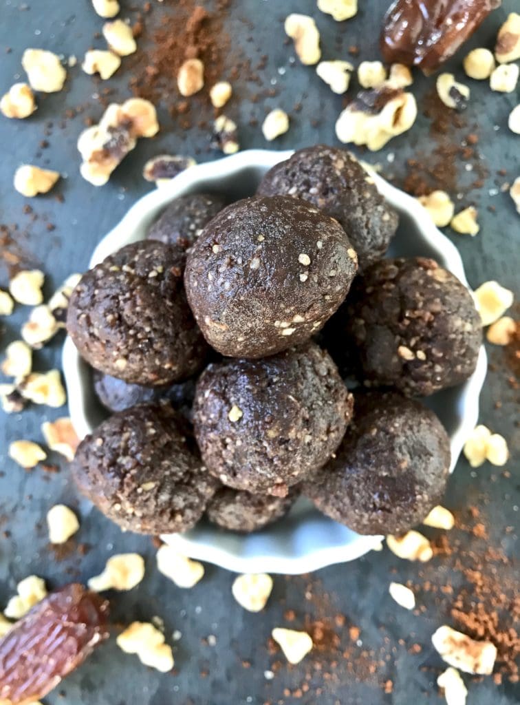 chocolate amazeballs, brain brownie bites