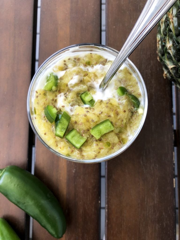 pineapple jalapeno fruit spread with greek yogurt