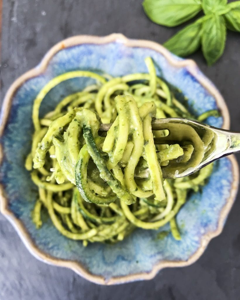 lightened up creamy vegan avocado pesto 