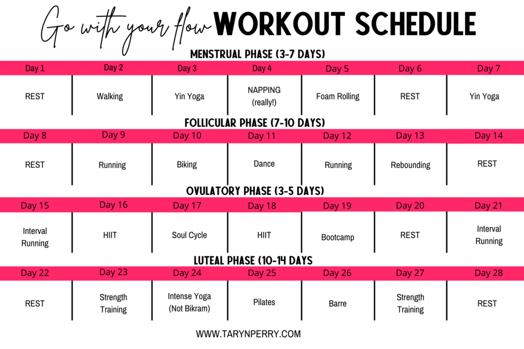 Go With Your Flow Workout Calendar