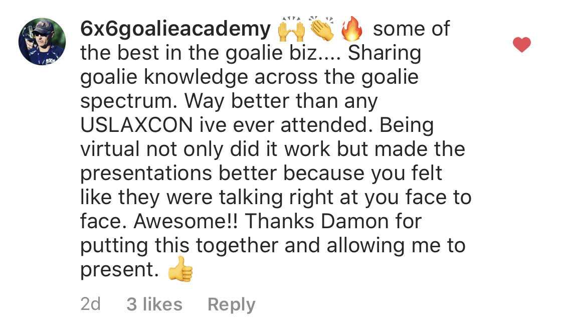 Lacrosse Goalie Summit Testimonial 5