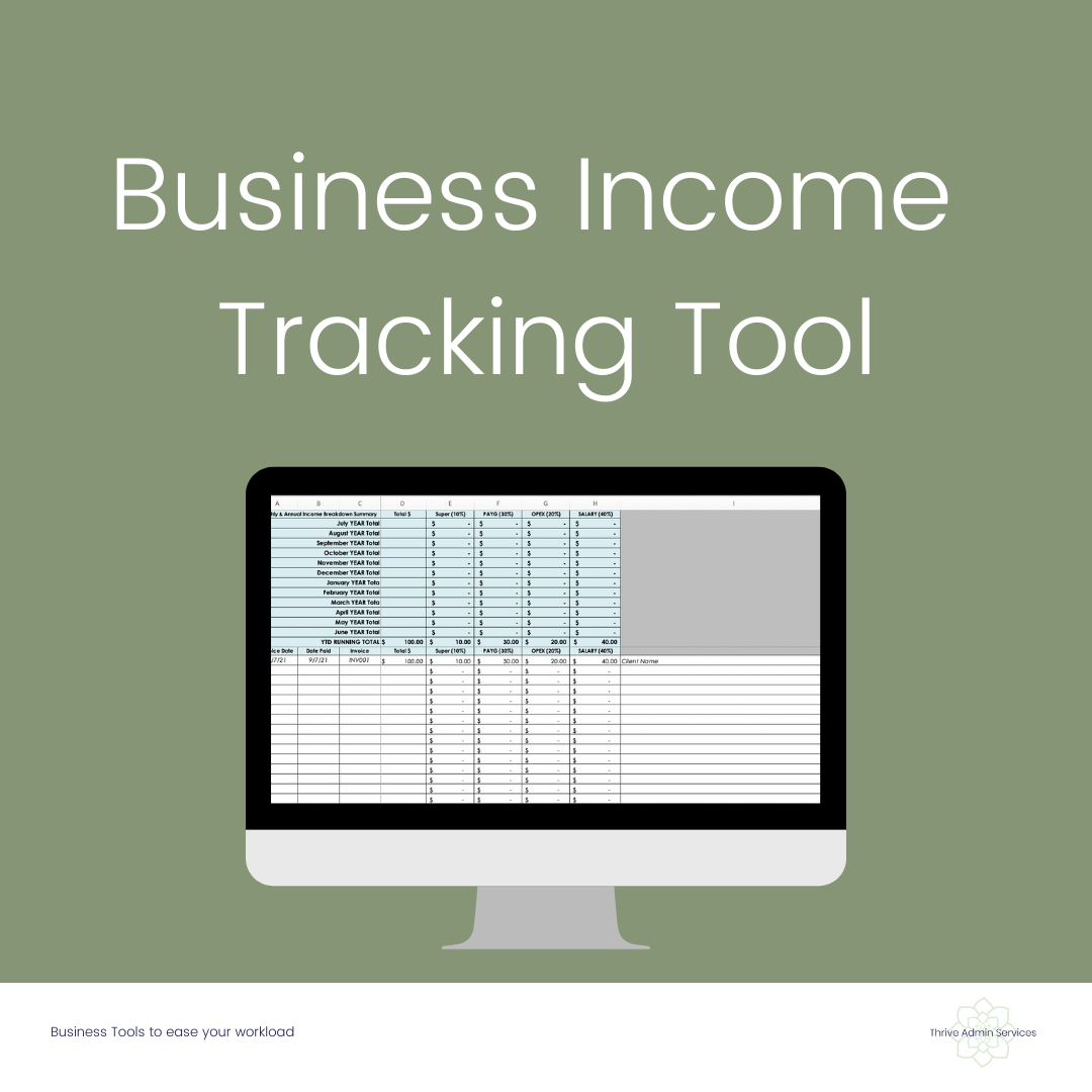 Thriving Business Income Tracking Tool Thrive Admin Services