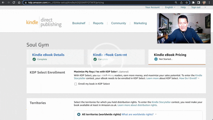 Kindle territories primary marketplace pricing royalties and publishing