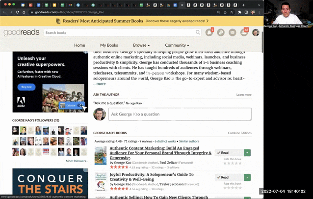 Set up your Goodreads Author Page and associate your books