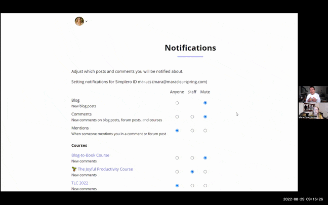 Notifications tutorial - get only the emails you want from my course platform