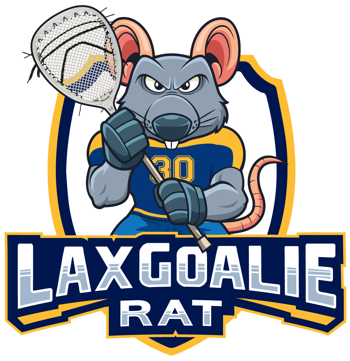 Lax Goalie Rat Logo