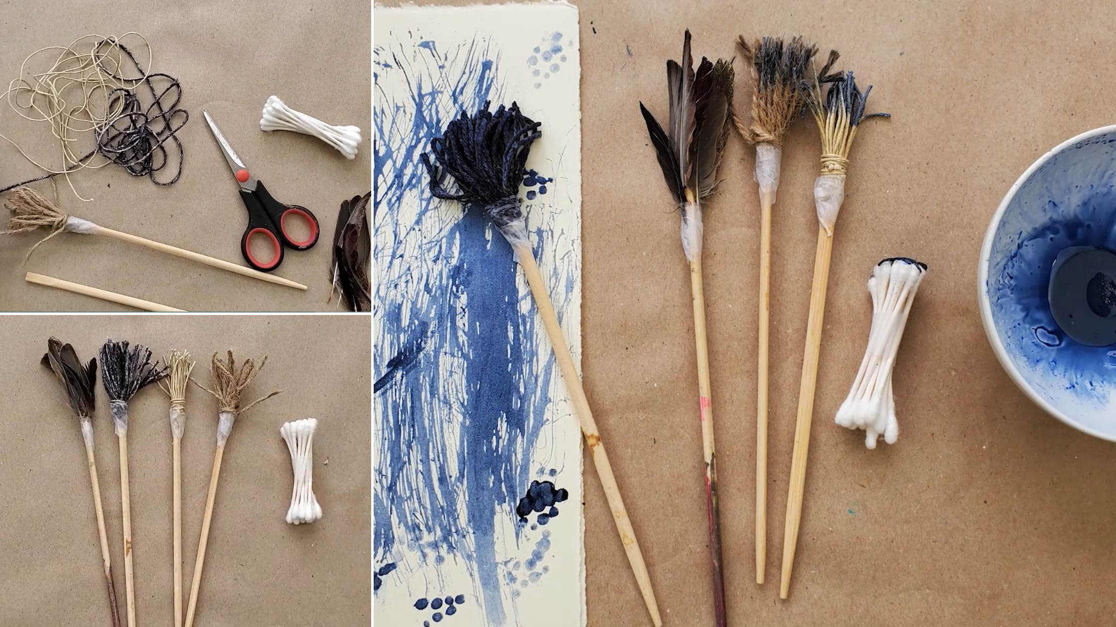 diy, art brushes, create your own, mixed media