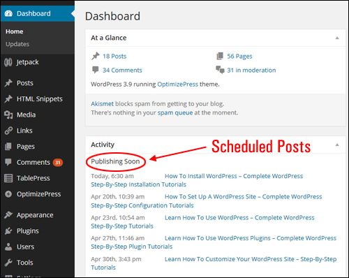 Scheduling Wordpress Posts