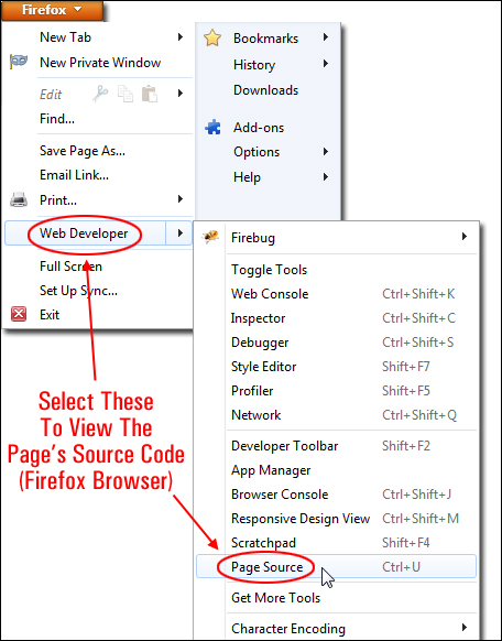 View The Page Source Code In Firefox