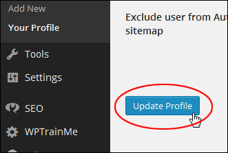 Update Profile button