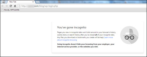 Incognito Mode message.