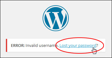 Lost password link