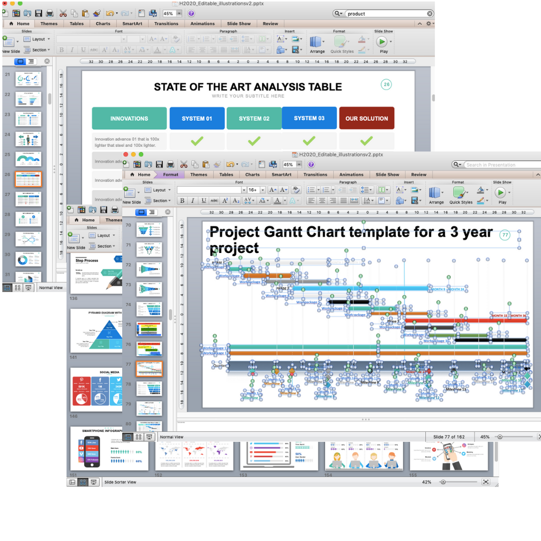 Editable illustrations for h2020 proposals