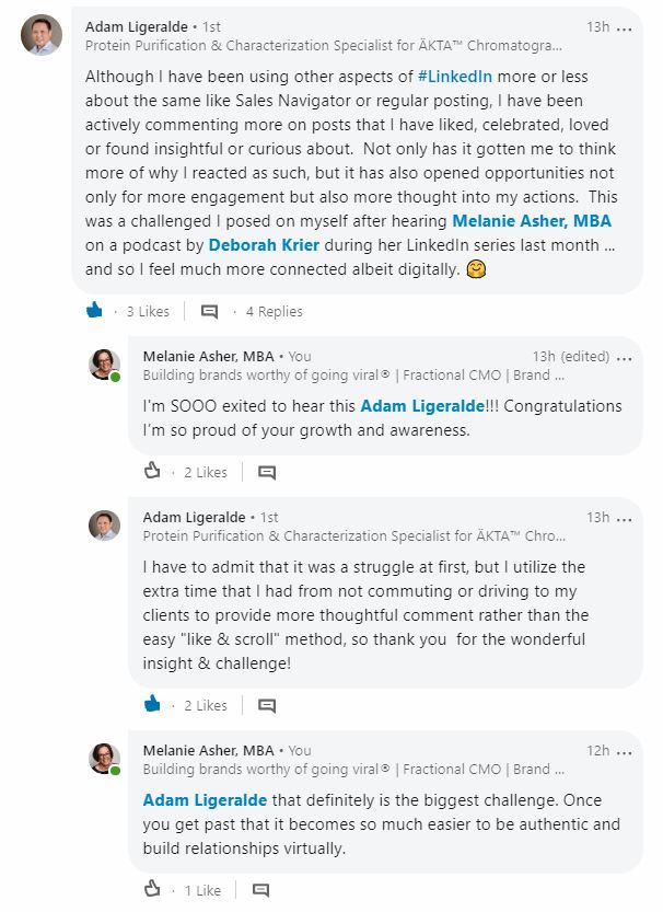 LinkedIn conversation referencing the podcast.
