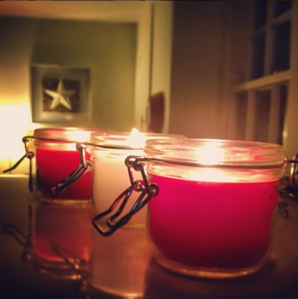 three christmas candle
