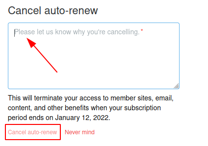 If you try to cancel your membership on the website it gives you
