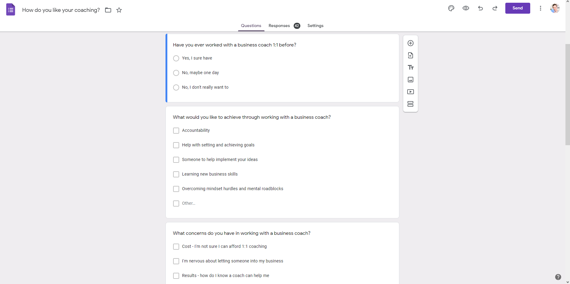Screenshot of a Google Form