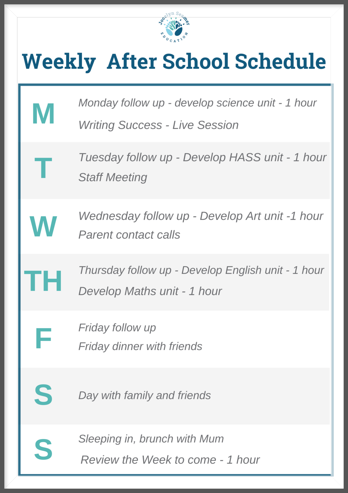 Weekly Schedule