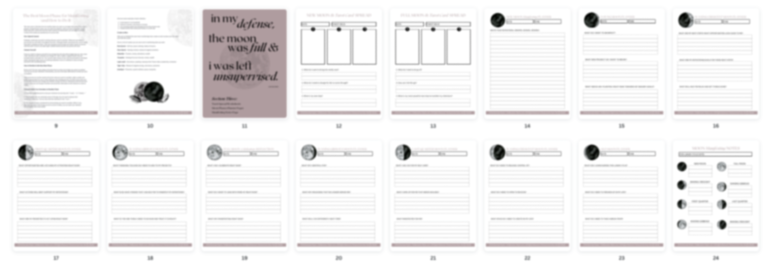 Moon Rituals & Manifesting Planner Pages V1