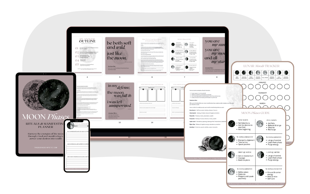 Moon Phases Ritual & Manifesting Planner Mockup