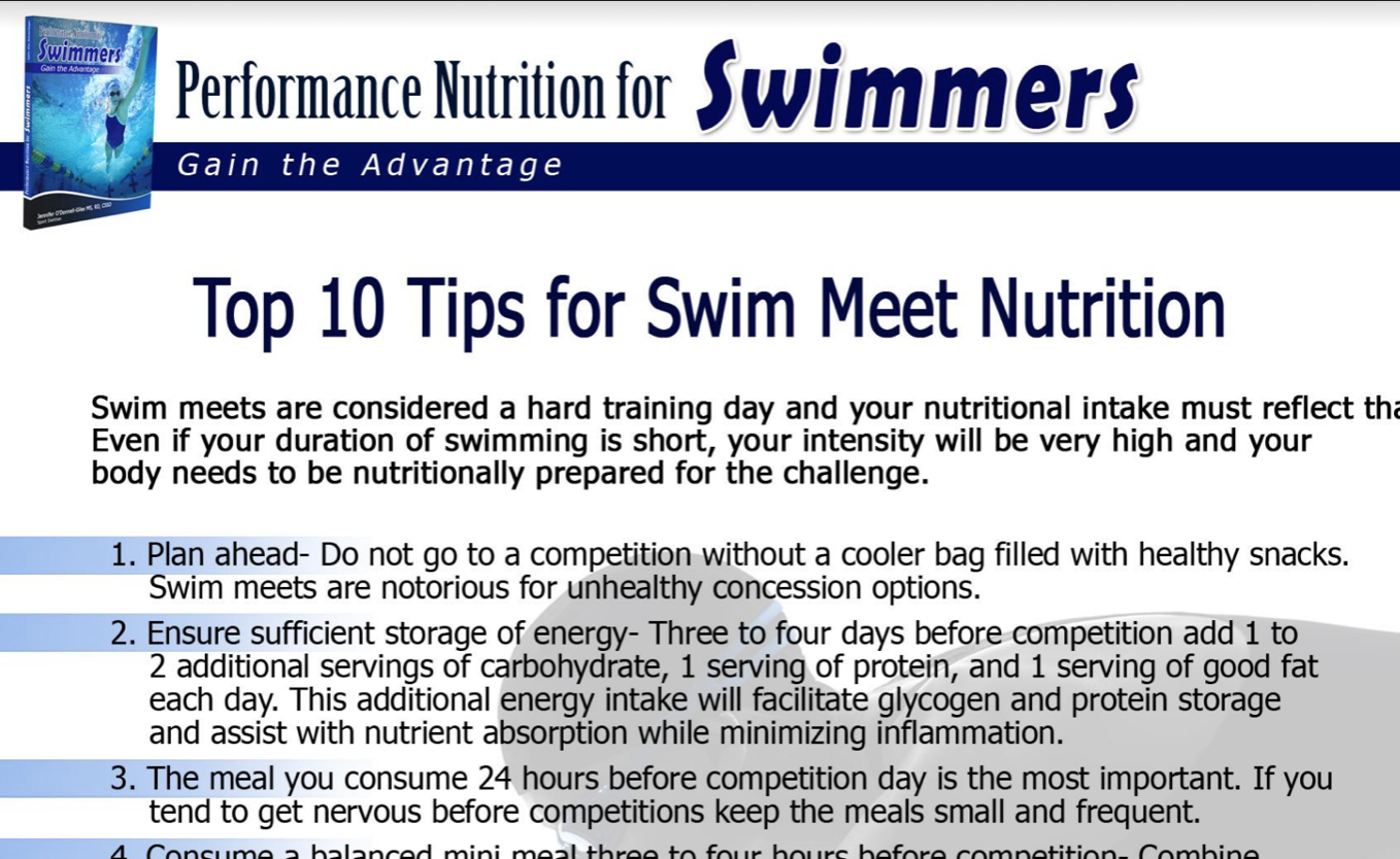 swimming nutrition tips